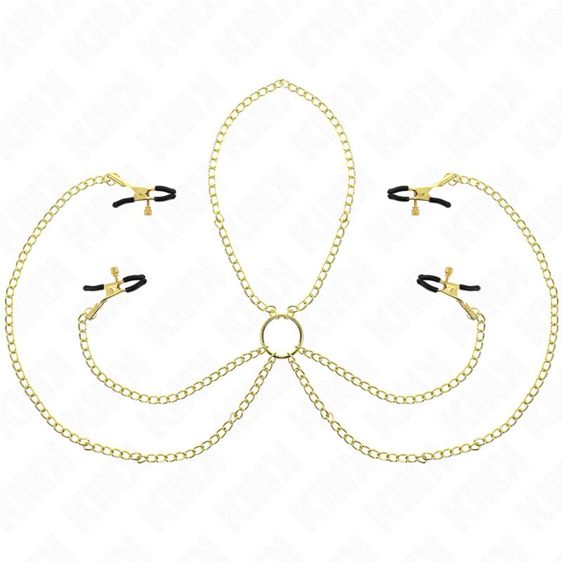 4 NIPPLE AND CLIT CLAMPS ADJUSTABLE GOLD
