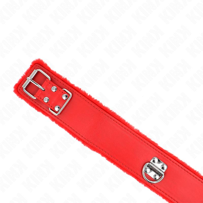 NECKLACE WITH LEASH 116 CM WITH SILVER STUDS MODEL 4 RED ADJUSTABLE 40-48 CM X 6 CM