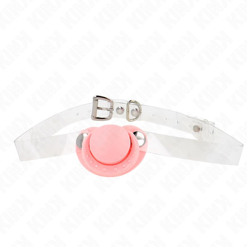 PINK PACIFIER SHAPED GAG 5.5 x 4 CM ADJUSTABLE 43-60 CM