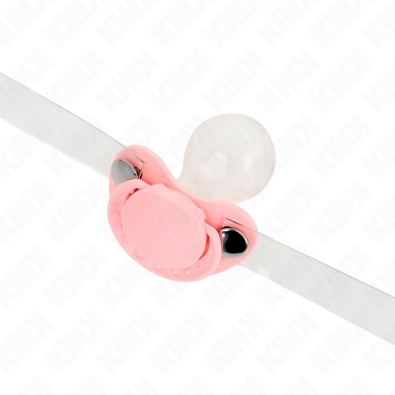 PINK PACIFIER SHAPED GAG 5.5 x 4 CM ADJUSTABLE 43-60 CM
