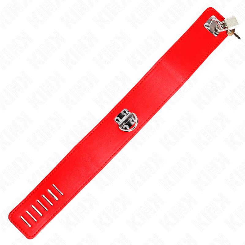 NECKLACE WITH BELT 65 CM WITH WIDE RED STRAP ADJUSTABLE 33.5-41 CM X 5 CM