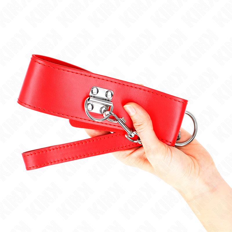 NECKLACE WITH BELT 65 CM WITH WIDE RED STRAP ADJUSTABLE 33.5-41 CM X 5 CM
