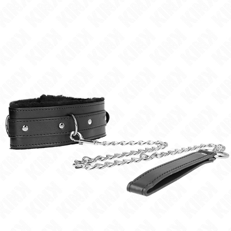COLLAR WITH LEASH 65 CM WITH RESTRICTIONS BLACK 36-42 CM X 5.5 CM