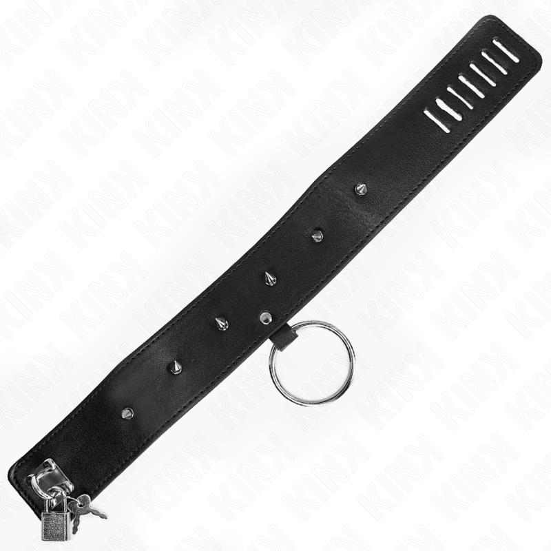 NECKLACE 65 CM WITH LEASH WITH SILVER STUDS MODEL 2 ADJUSTABLE 36-43 CM X 5 CM