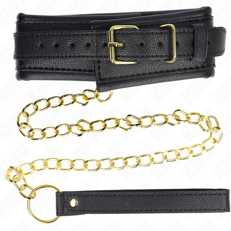 NECKLACE WITH SPONGE IMITATION LEATHER STRAP MODEL 1 ADJUSTABLE 37-54 CM X 3 CM