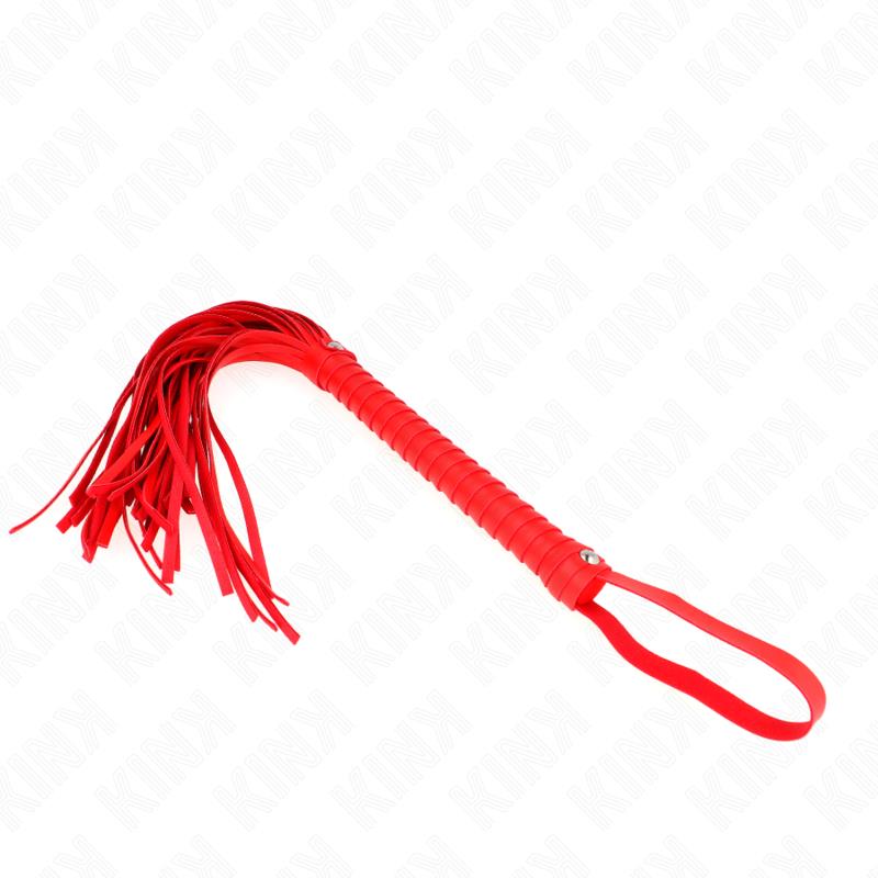 WHIP WITH RED TEXTURED HANDLE 48.5 CM