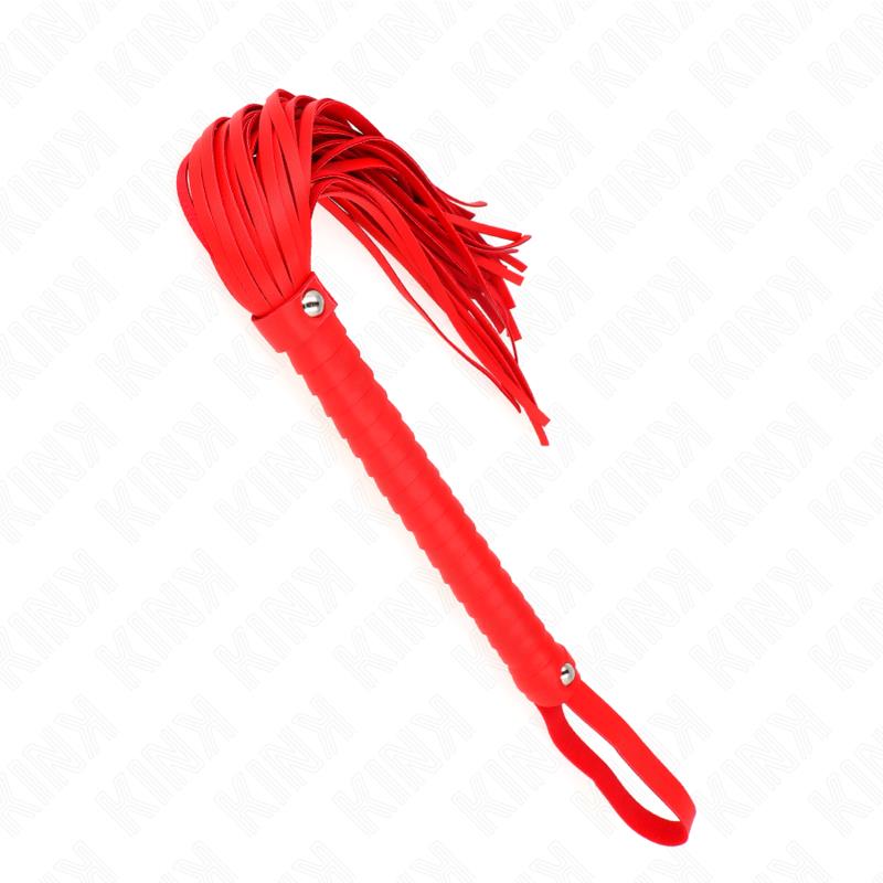 WHIP WITH RED TEXTURED HANDLE 48.5 CM