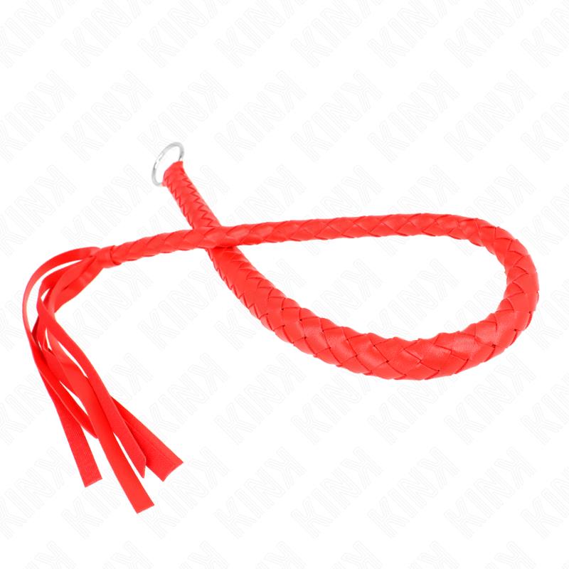 SNAKE WHIP WITH RED HAND RING 65 CM