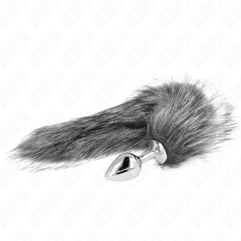 ANAL PLUG SIZE M 8 X 3.5 CM WITH SYNTHETIC TAIL 40 CM GREY