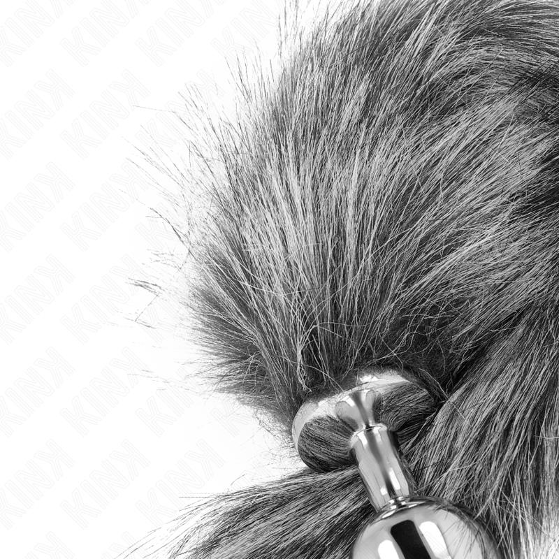 ANAL PLUG SIZE M 8 X 3.5 CM WITH SYNTHETIC TAIL 40 CM GREY