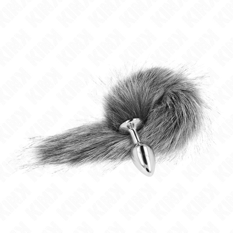 ANAL PLUG SIZE S 7 X 3 CM WITH SYNTHETIC TAIL 40 CM GREY
