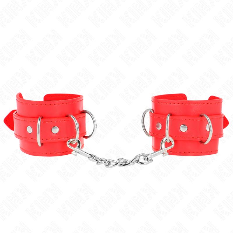 3 D-RING WRIST RESTRAINTS ADJUSTABLE RED 17.5-25 CM X 6 CM