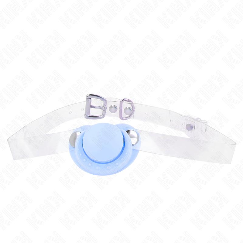 LIGHT BLUE PACIFIER SHAPED GAG 5.5 x 4 CM ADJUSTABLE 43-60 CM
