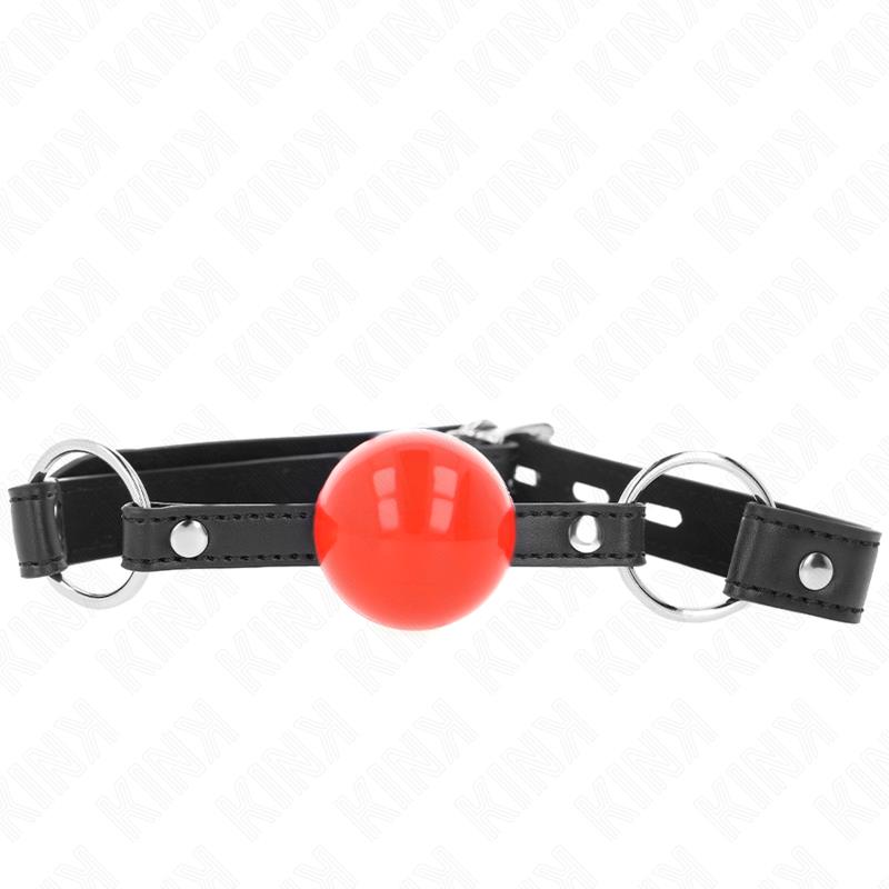 BALL 4 CM GAG WITH LOCK RED BALL BLACK STRAP 60 x 2 CM