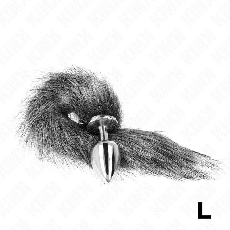 ANAL PLUG SIZE L 10 X 4 CM WITH SYNTHETIC TAIL 40 CM GREY