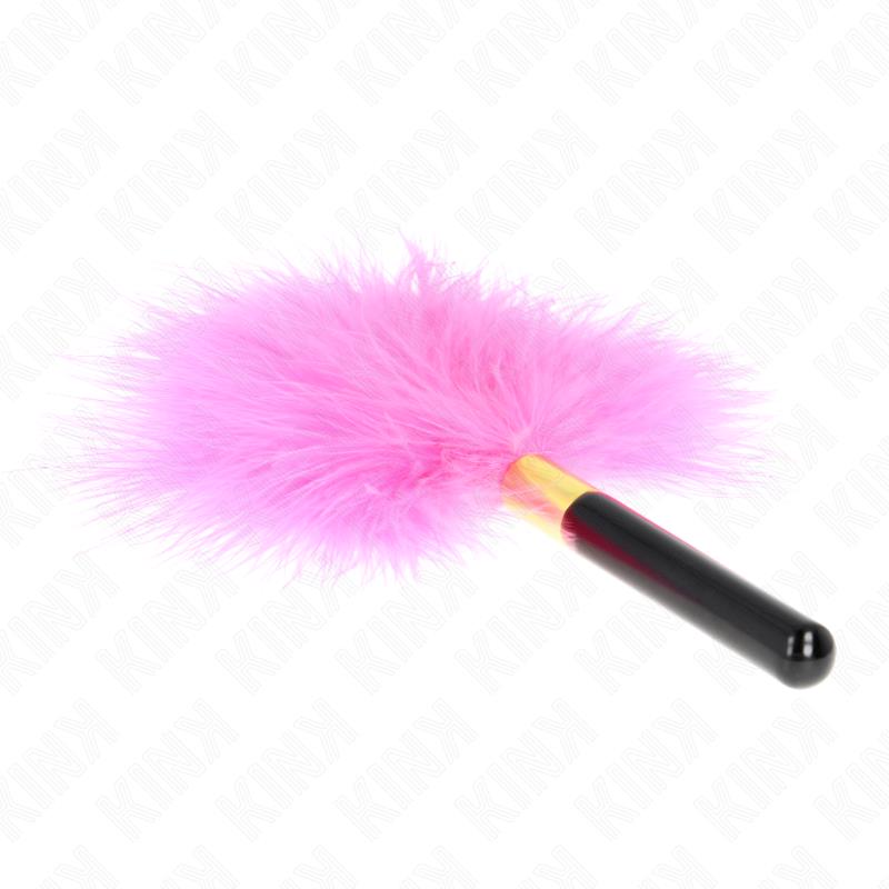 FUCHSIA GOLD METAL TICKLE FEATHERS 18 CM