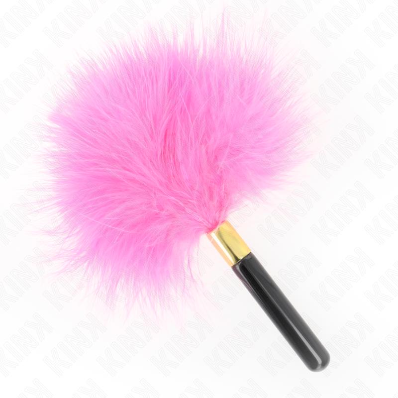 FUCHSIA GOLD METAL TICKLE FEATHERS 18 CM
