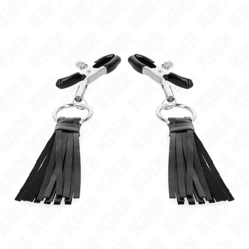 KLAMPE ZA BRADAVICE OD EKO KOŽE S RESICAMA 6 CM