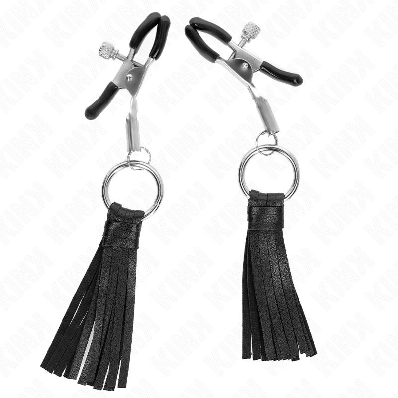 KLAMPE ZA BRADAVICE OD EKO KOŽE S RESICAMA 6 CM