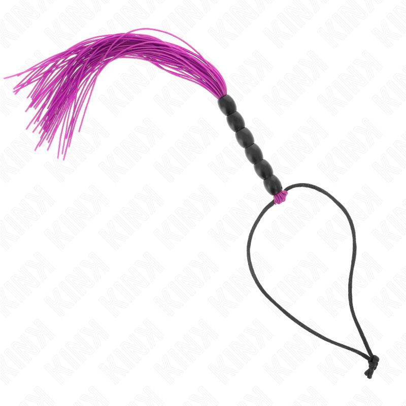 MINI SILICONE WHIP WITH 6 PURPLE BEADS 26 CM