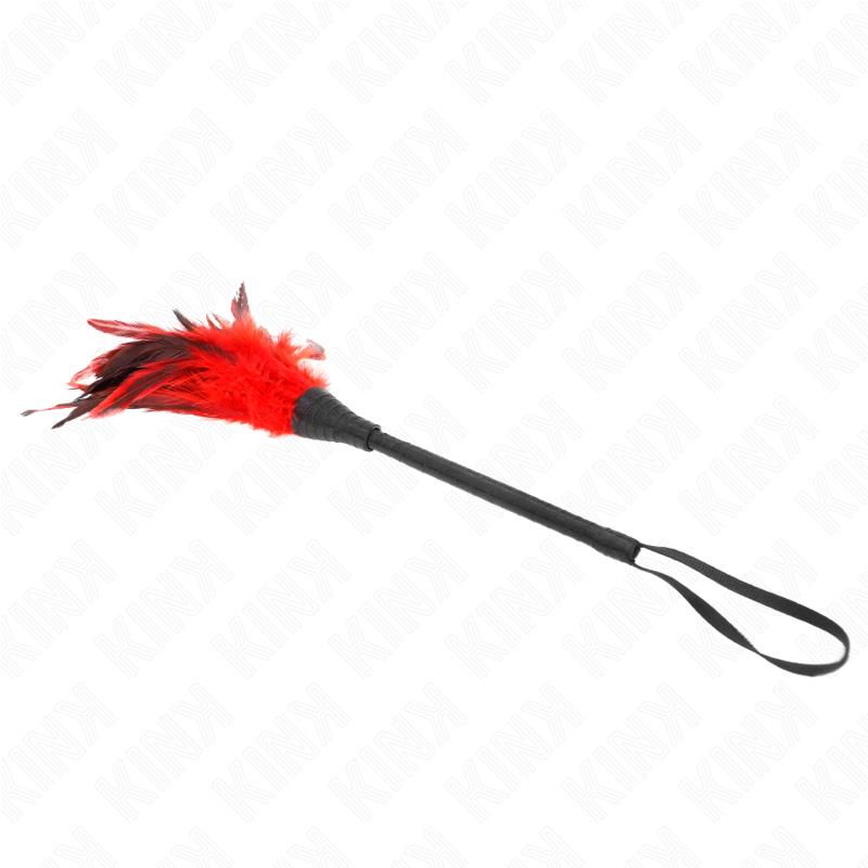 RED MAIDS HORN SHAPED TICKLE CHICKEN FEATHERS 36 CM