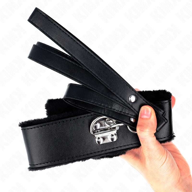 OGRLICA S POVEZOM 116 CM S SREBRNIM STUDOVIMA MODEL 4 CRNA PODESIVA 40-48 CM X 6 CM