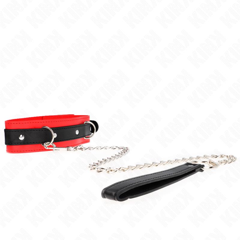BASIC MODEL COLLAR WITH LEASH 65 CM MODEL 3 RED 53 X 5 CM