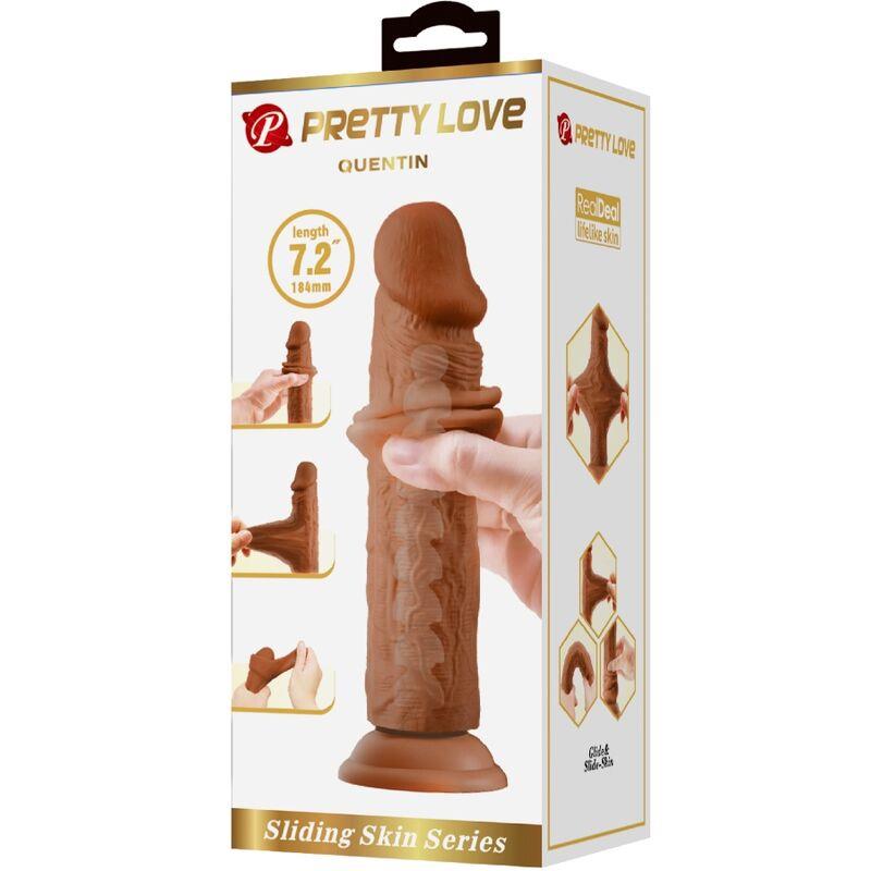 QUENTIN REALISTIČNI DILDO 18 CM RJAVA