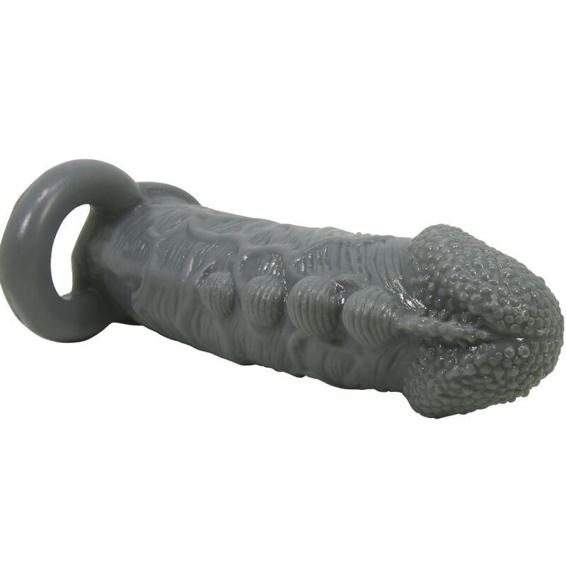 REALISTIC PENIS ENLARGER AND DELAY SLEEVE GREY