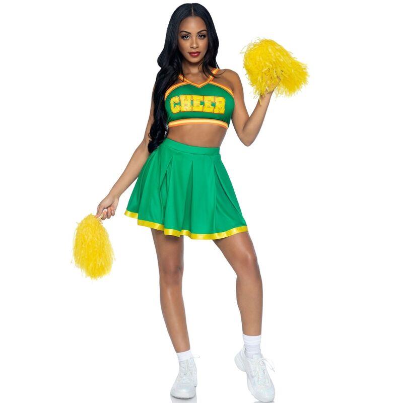 COSTUME CHEERLEADER GREEN M/L