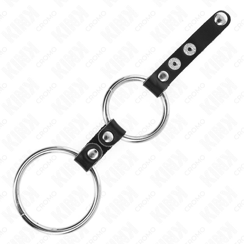 DOUBLE PENIS RING 3.8 CM TO 5 CM CONNECTED BY LEATHER