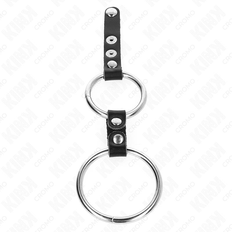DOUBLE PENIS RING 3.8 CM TO 5 CM CONNECTED BY LEATHER