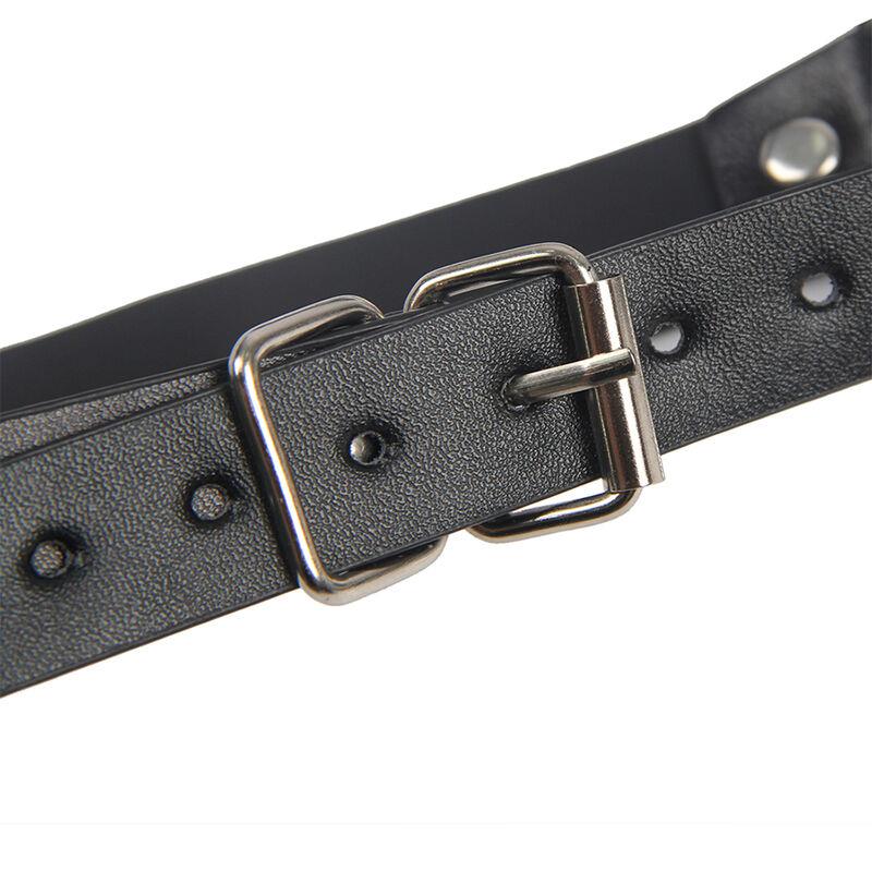 953720 BONDAGE LEATHER STRAP BREAST CLAMPS BLACK ONE SIZE