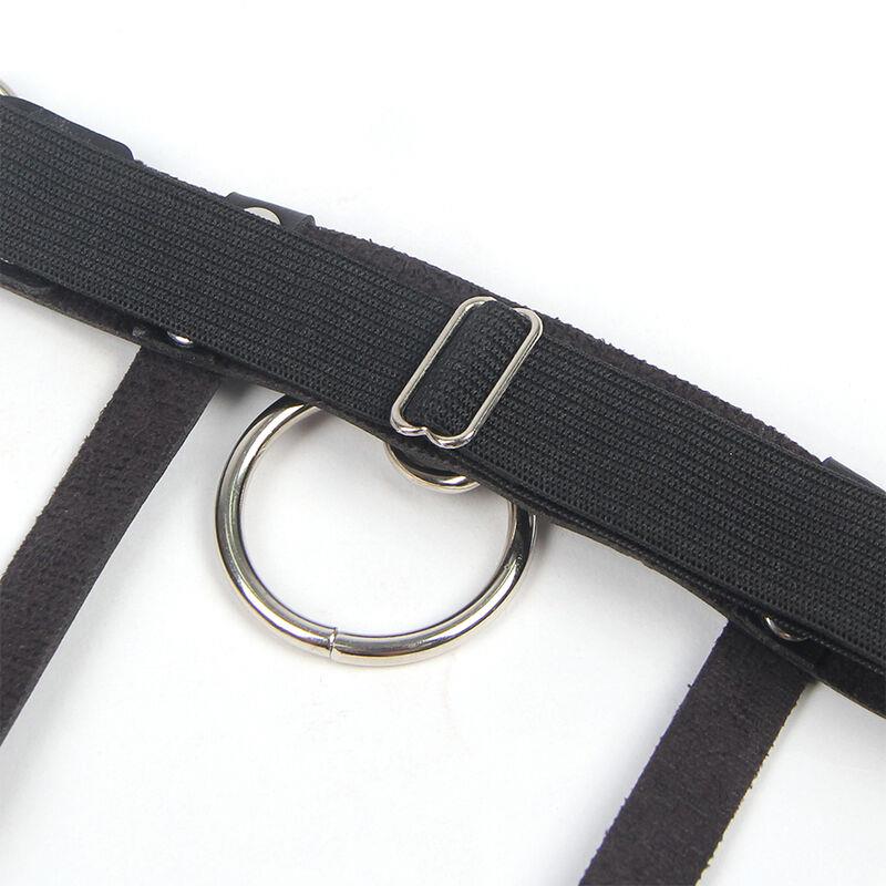 953744 ADJUSTABLE LEATHER PUNK GARTER BLACK ONE SIZE