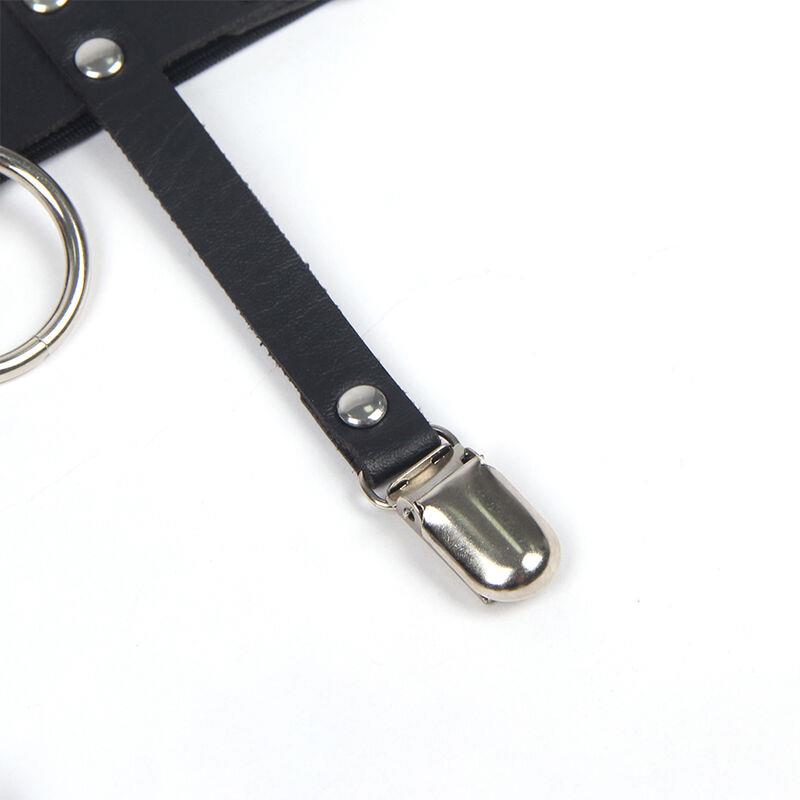 953744 ADJUSTABLE LEATHER PUNK GARTER BLACK ONE SIZE