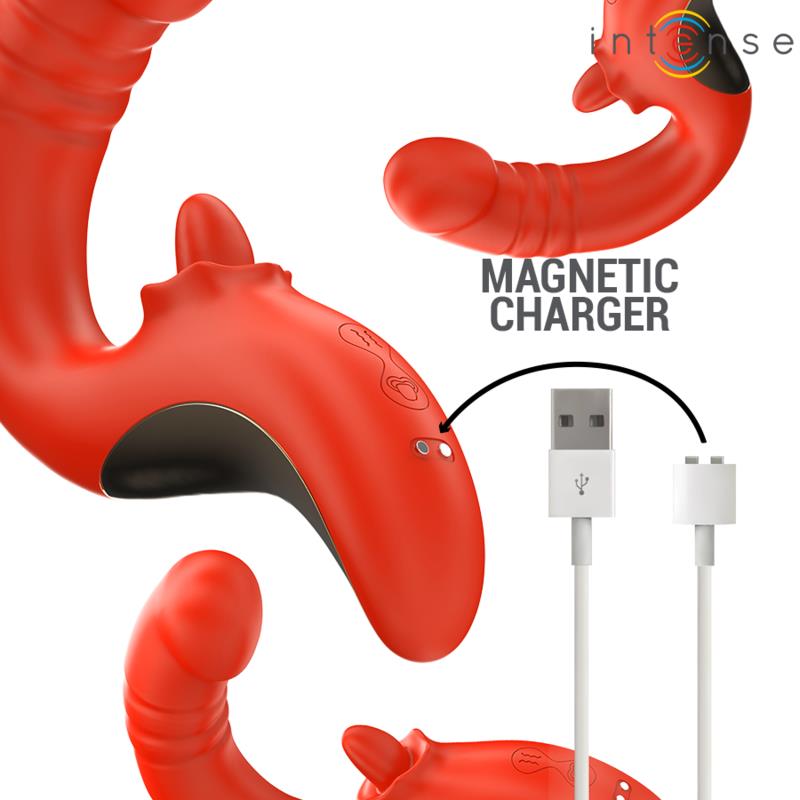 PAULINA VIBRATOR AND STIMULATOR IN U SHAPE RED