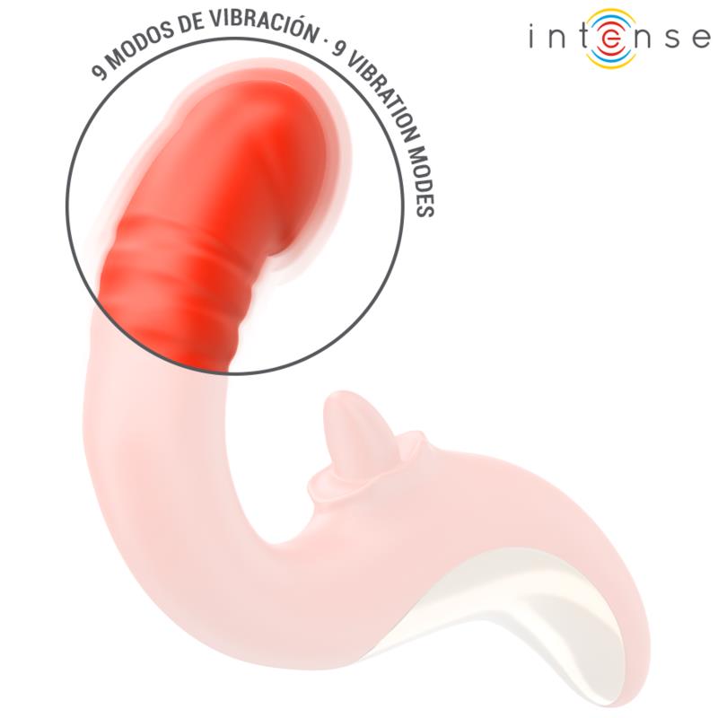 PAULINA VIBRATOR AND STIMULATOR IN U SHAPE RED