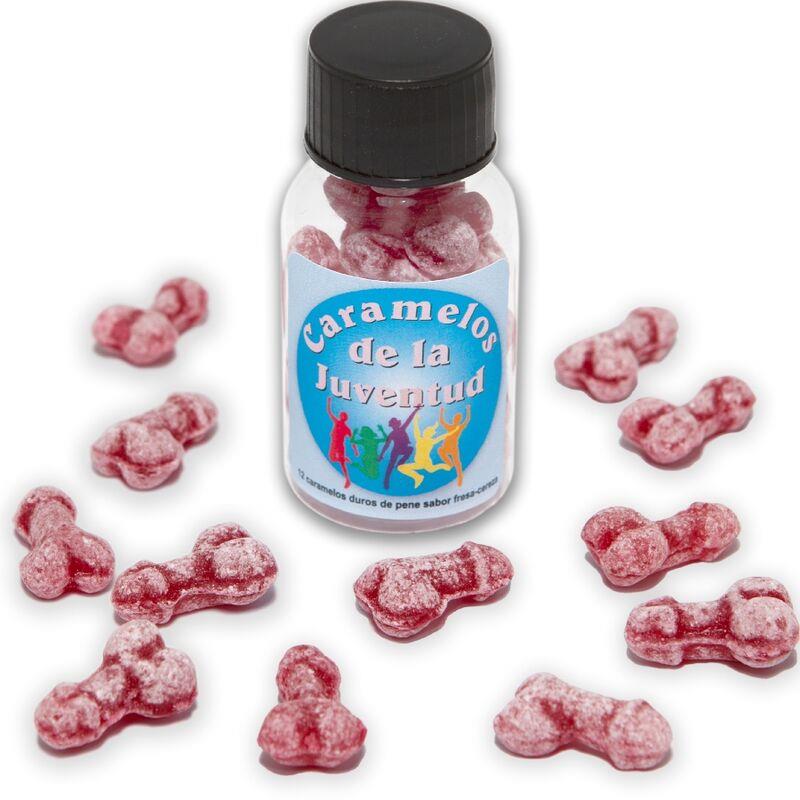 12 YOUTH CANDIES PENIS SHAPE STRAWBERRY/CHERRY