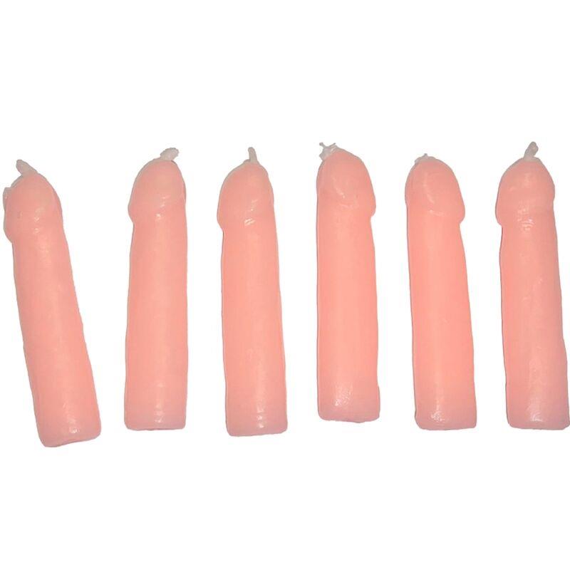 6 FLESH PENIS SHAPED CANDLES