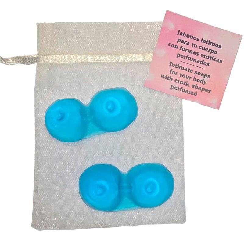 2 BREASTS SHAPED PERFUMED SOAPS BLUE