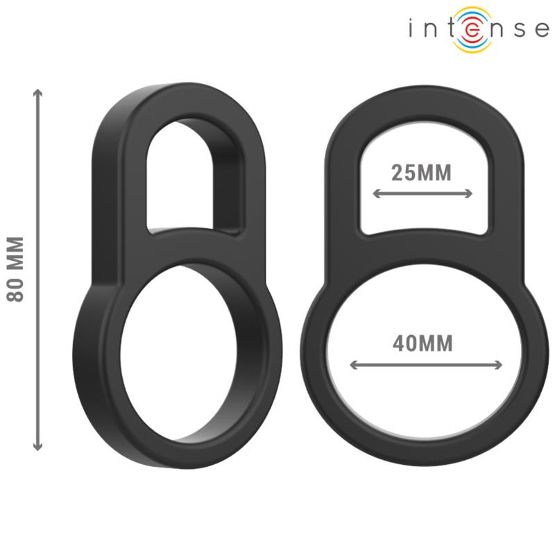 BOBBY DOUBLE SILICONE PENIS RING BLACK