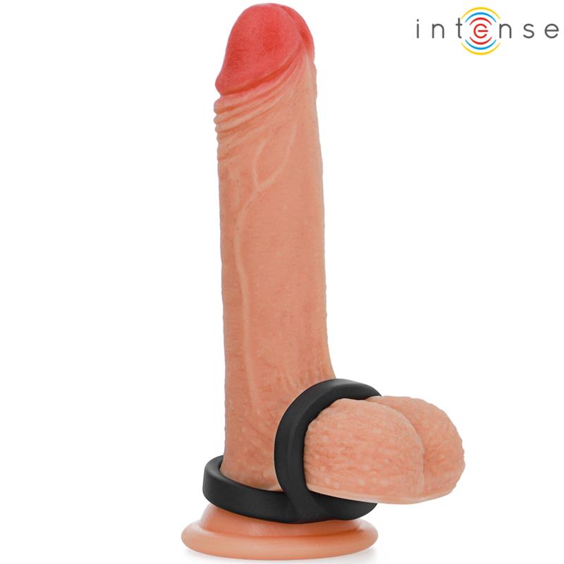 BOBBY DOUBLE SILICONE PENIS RING BLACK