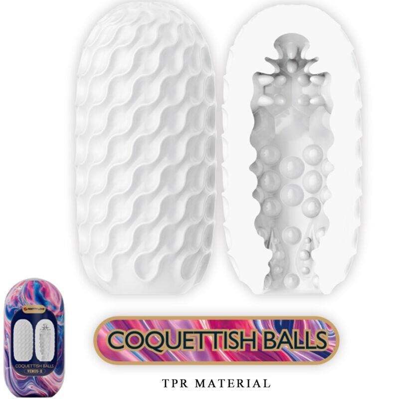 COQUETTISH BALLS SILICONE MALE MASTURBATOR WHITE