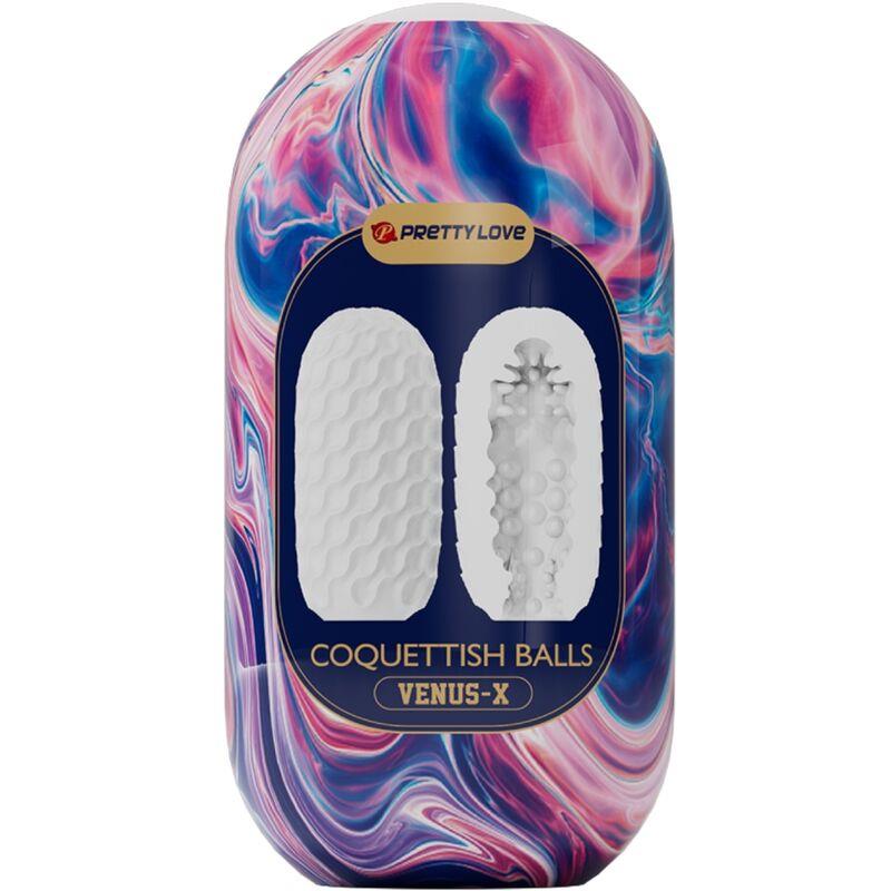 COQUETTISH BALLS SILICONE MALE MASTURBATOR WHITE