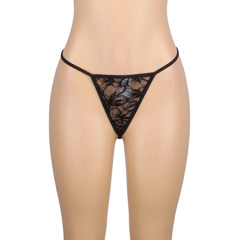 954185 ČIPKASTI BABYDOLL S PODESIVIM TRAKAMA CRNI S/M