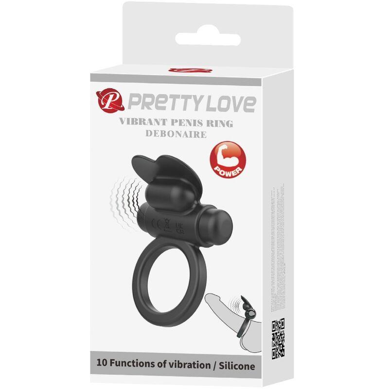 DEBONAIRE VIBRATING RING RABBIT 10 VIBRATIONS BLACK