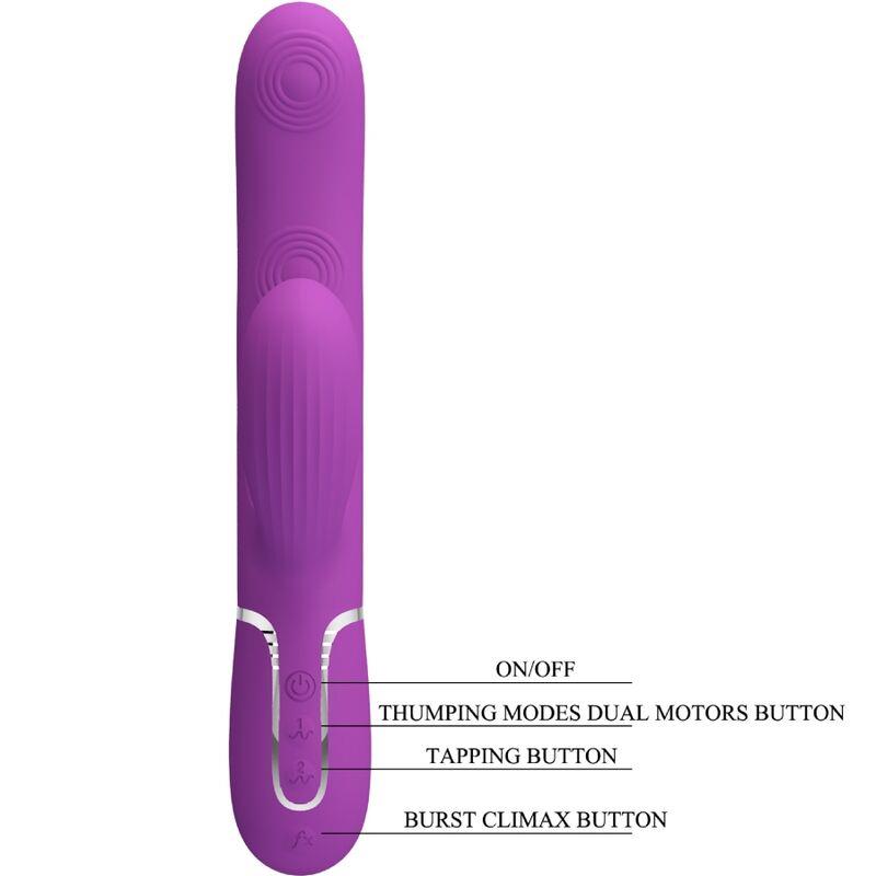PERLITA 3 V 1 MULTIFUNKCIONALNI ZAJČJI VIBRATOR PURPURNI