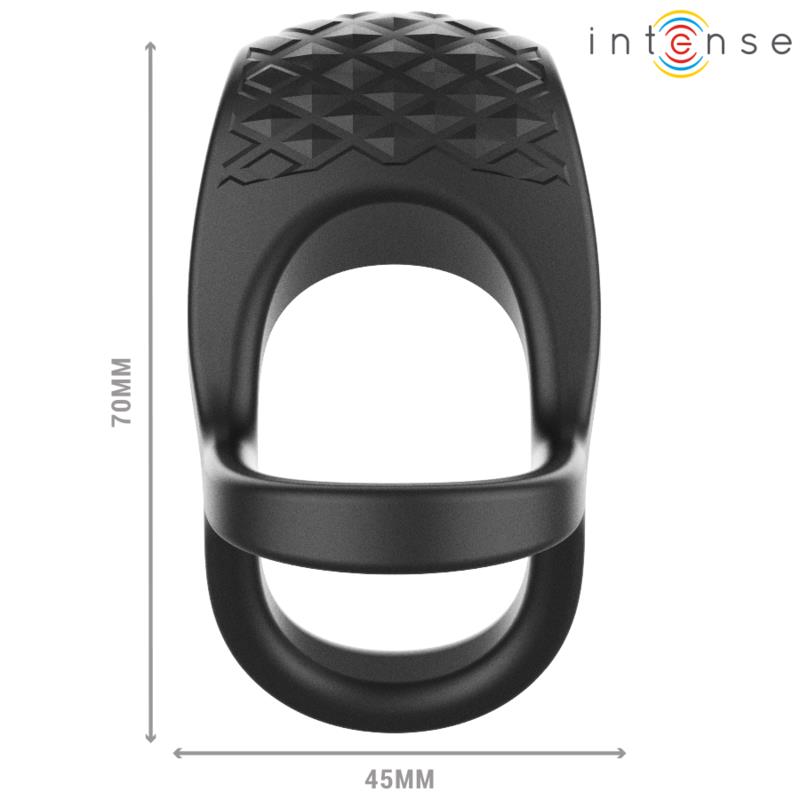 ALEX VIBRATOR DOUBLE PENIS RING 10 VIBRATIONS BLACK