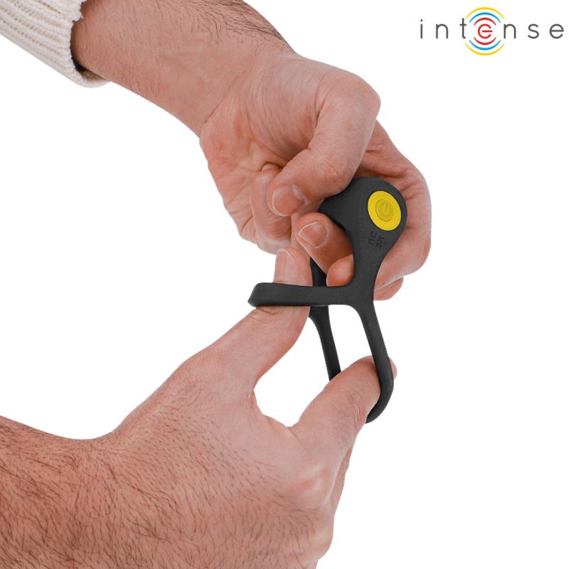 ALEX VIBRATOR DOUBLE PENIS RING 10 VIBRATIONS BLACK