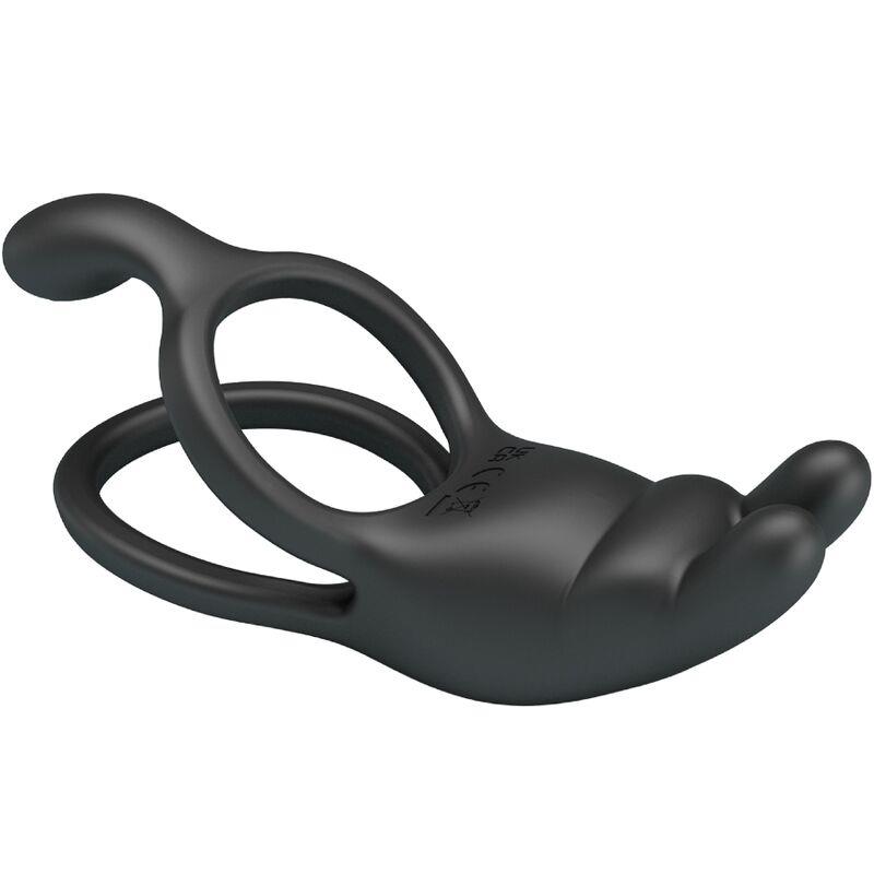 SETH DOUBLE VIBRATING RING RABBIT 7 VIBRATIONS BLACK
